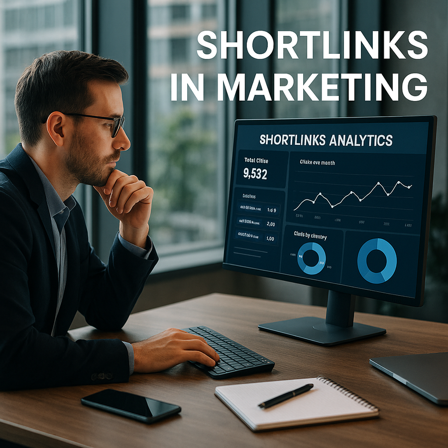 Afbeelding van een verkorte URL die de essentie van marketingstrategieën benadrukt.